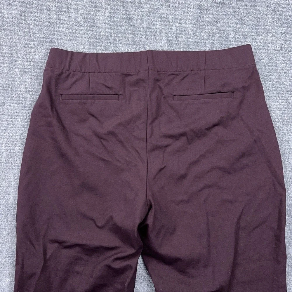 J Jill Ponte Slim Leg Pants LT Large Tall Burgundy‎ High Rise Pull On Stretch